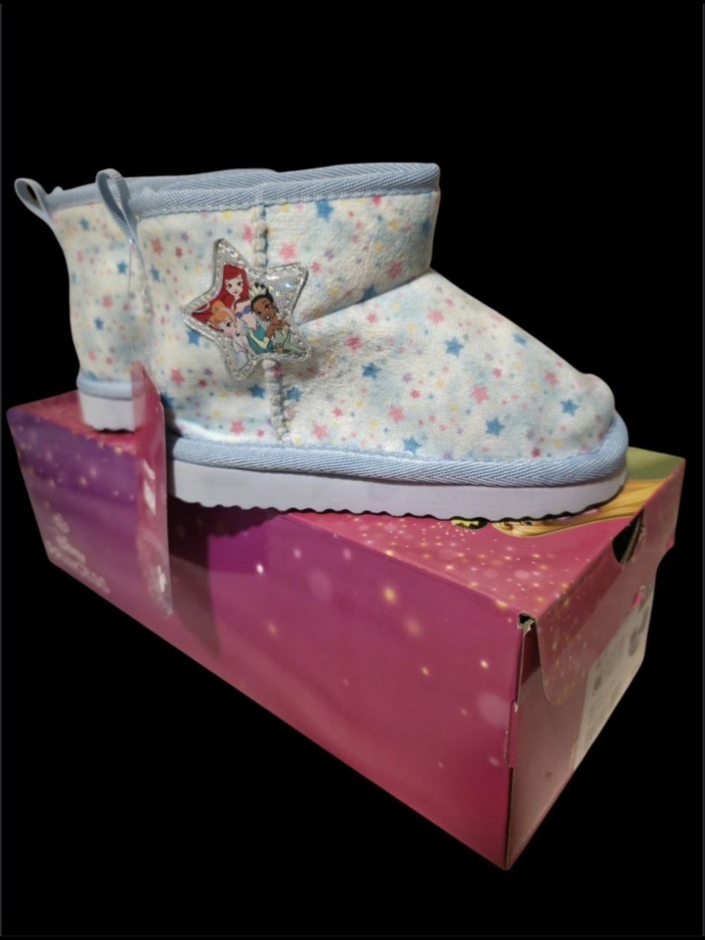 Disney Light Blue Star-Print Cozy Slippers with Character Charm